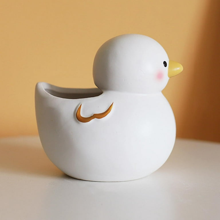 Ceramic succulent pot multifunction animal duck shape plant flower pot home decorative cartoon planters pot flowerpot pen holder duck
