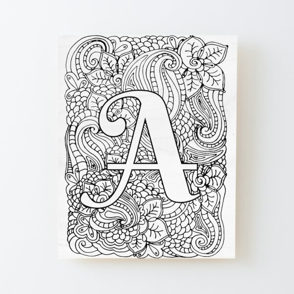 Adult coloring page monogram letter s mounted print for sale by mamasweetea