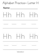 Letter h coloring pages