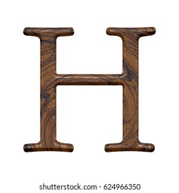 Wooden textured uppercase capital letter h stock illustration