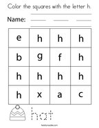 Letter h coloring pages
