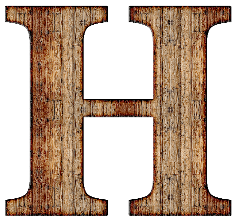 Wood letter h free printable papercraft templates