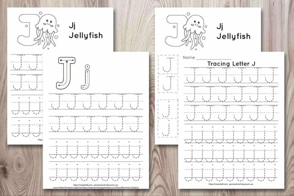 Free printable letter j tracing worksheets j is for jellyfish
