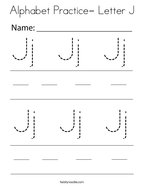 Letter j coloring pages