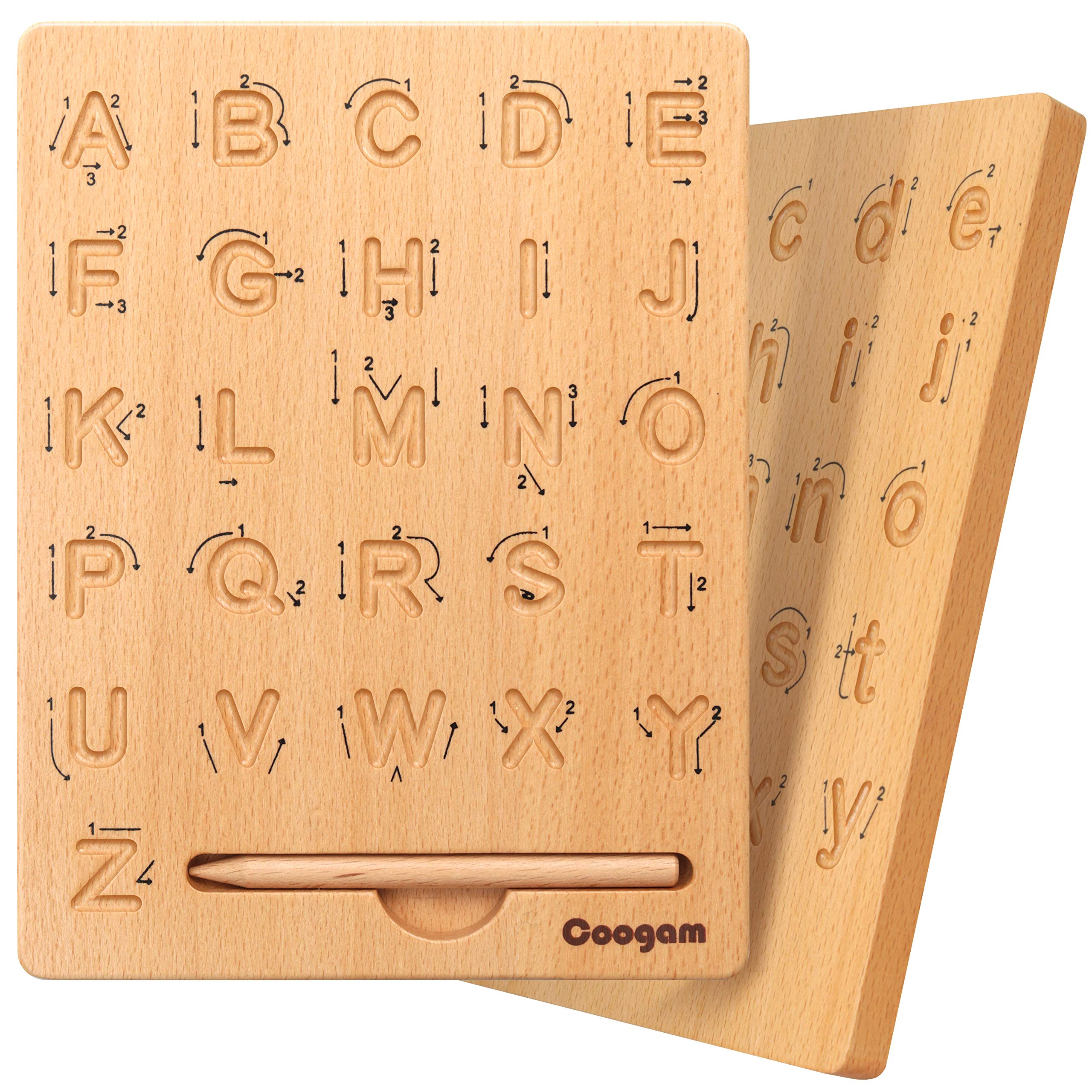 Coogam wooden letters practicing board double