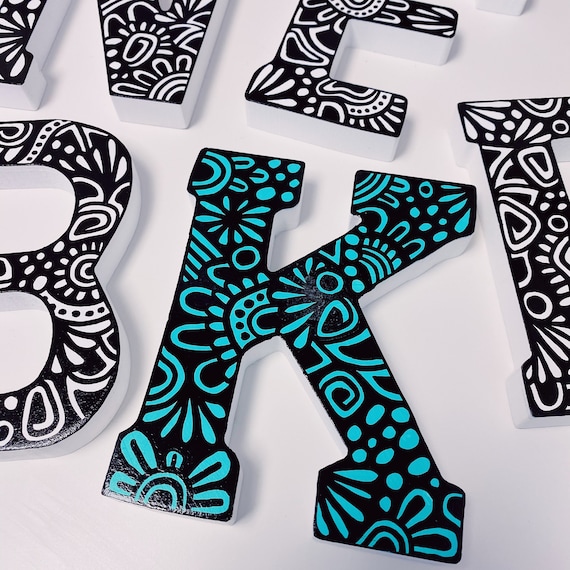 Small custom hand painted wooden letter a