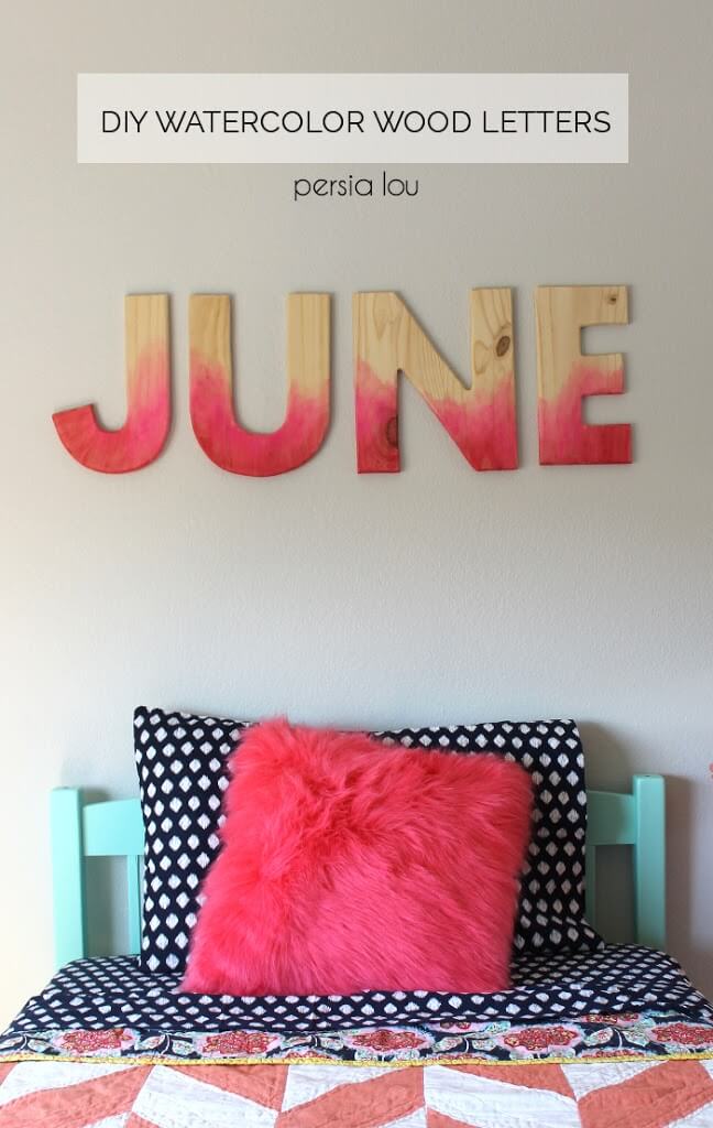 Diy watercolor wood letters tutorial