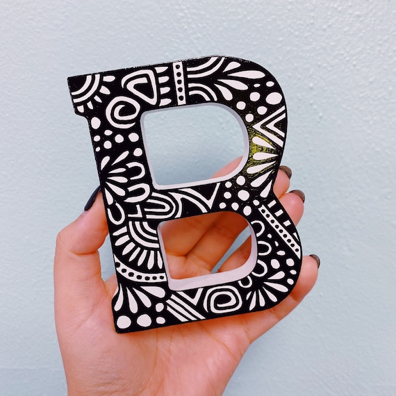 Small custom hand painted wooden letter a