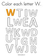 Letter w coloring pages