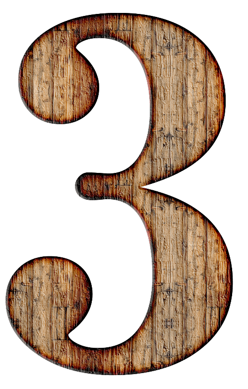 Wood number free printable papercraft templates