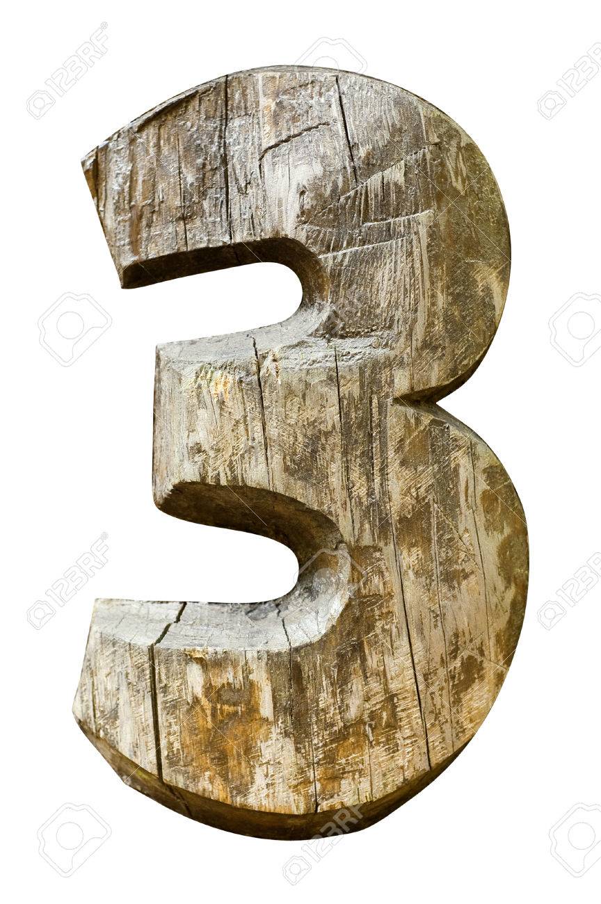 Wooden number three isolated on a white background stock photo picture and royalty free image image