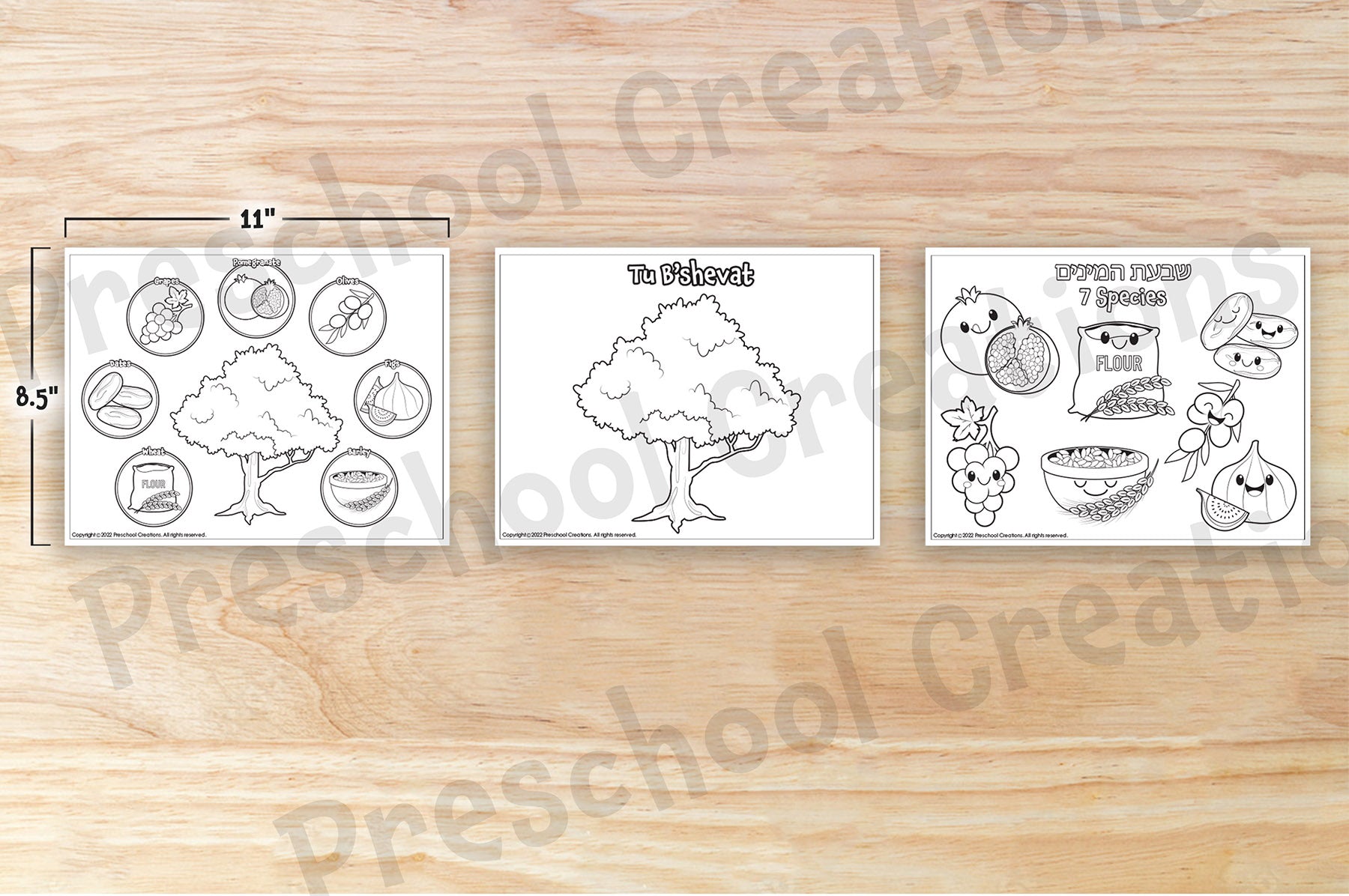 Tu bshevat coloring pages â preschool creations