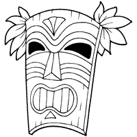 Wooden mask coloring pages