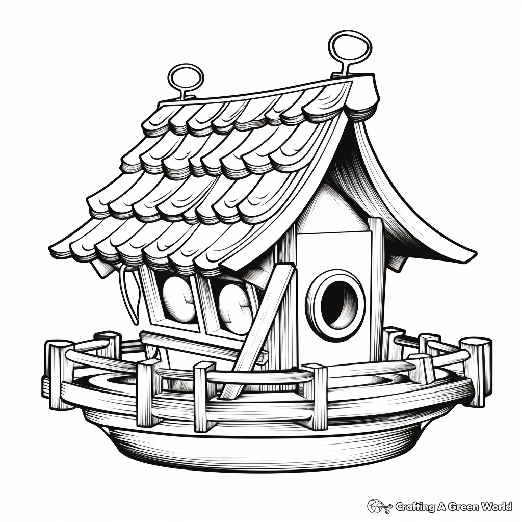 Bird feeder coloring pages