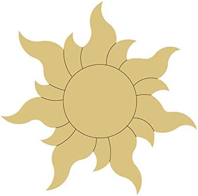 Sun design by lines cutout unfinished wood summer decor coloring book door hanger mdf shape canvas style art