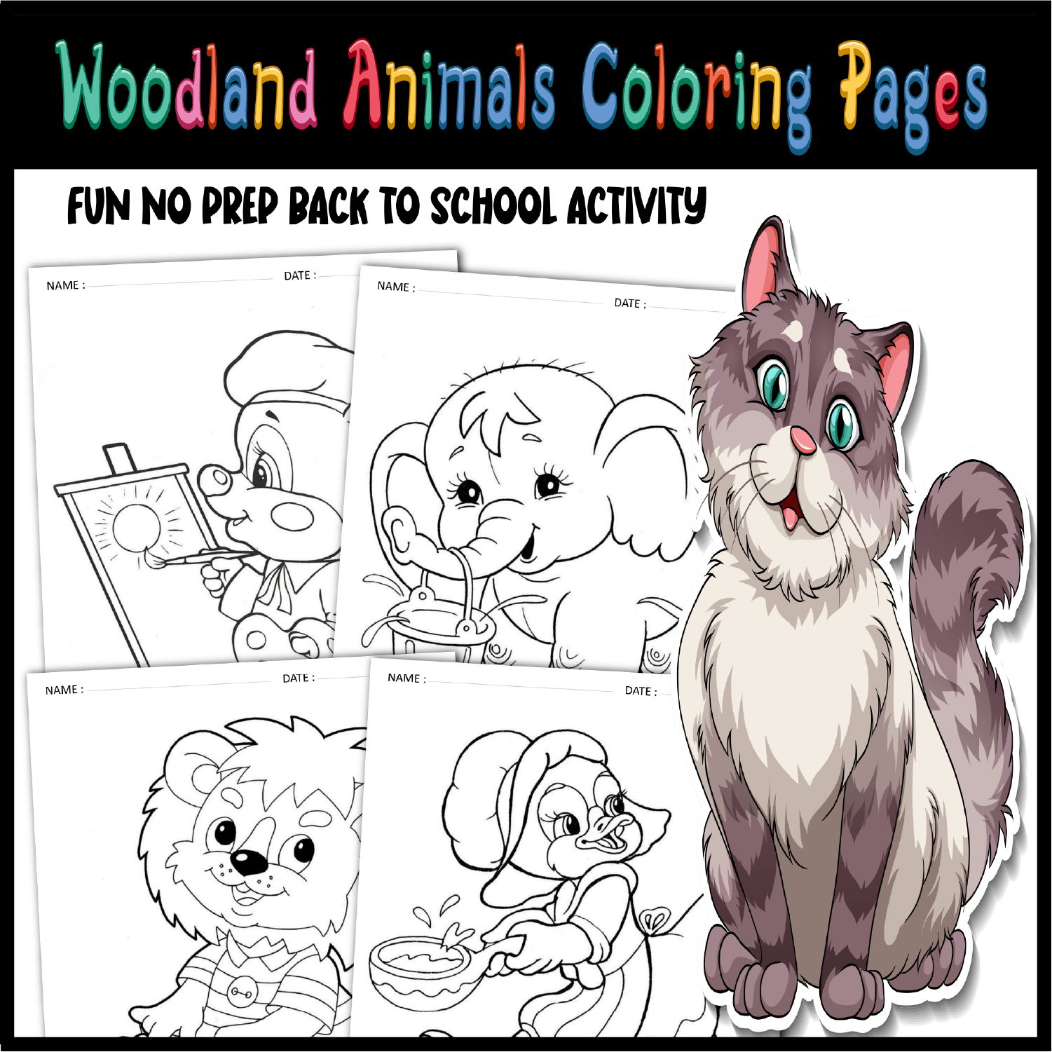 Woodland animals coloring pages