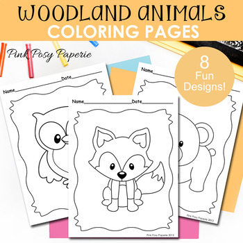 Woodland animals coloring pages