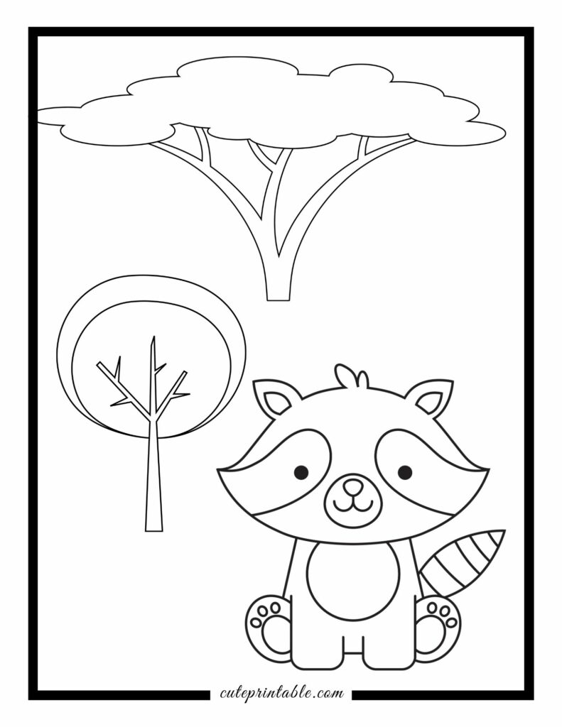 Woodland animal coloring pages for kids cute printable