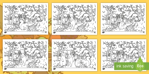 Woodland animal louring pages teacher made