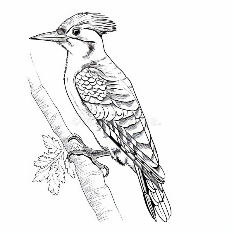 Woodpecker coloring page stock illustrations â woodpecker coloring page stock illustrations vectors clipart