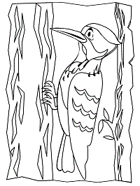 Woodpecker coloring pages and printable activities