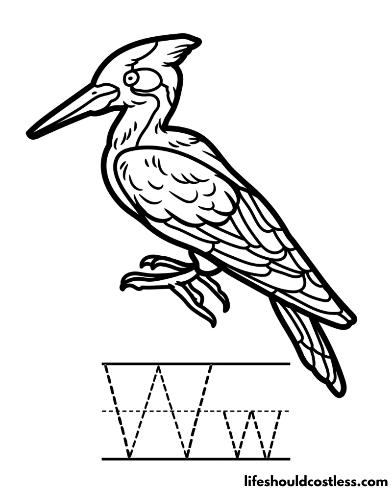 Woodpecker coloring pages free printable pdf templates