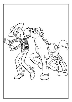 Woody and buzz lightyear await toy story printable coloring pages pages
