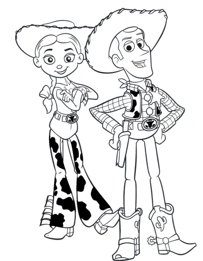 Jessie and woody coloring page