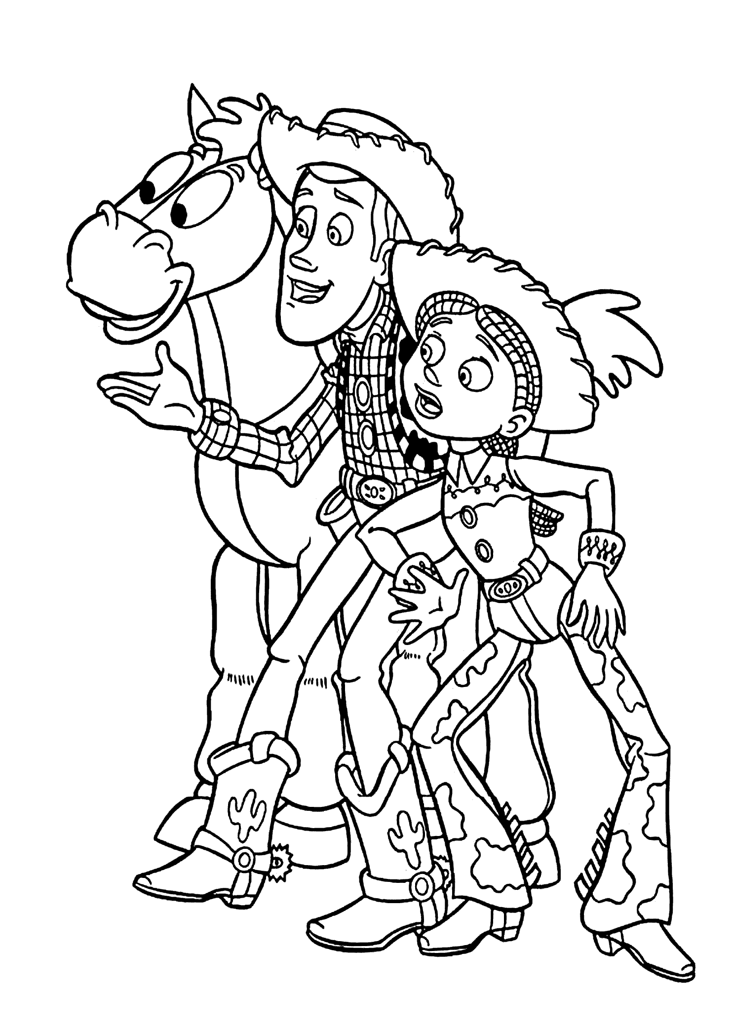 Woody jessie and bullseye coloring page