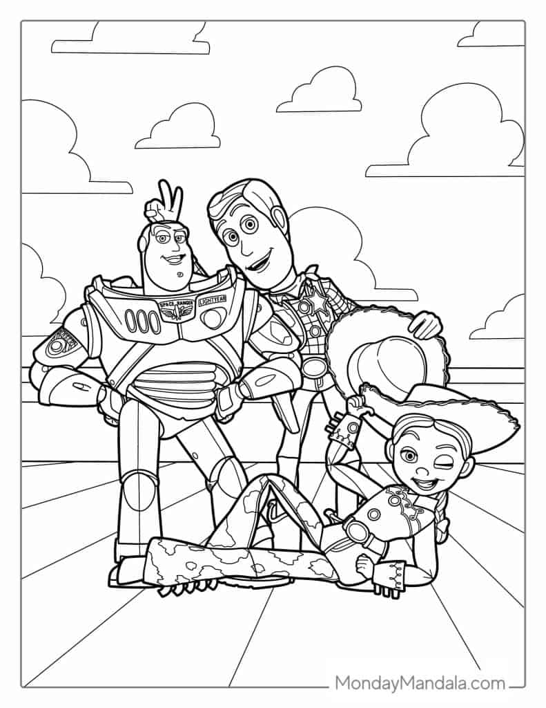Toy story coloring pages free pdf printables