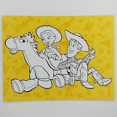 Toy story coloring book postcard woody jessie bullseye disney pixar x