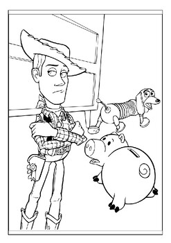 Colorful journey with toy story characters printable coloring pages for kids