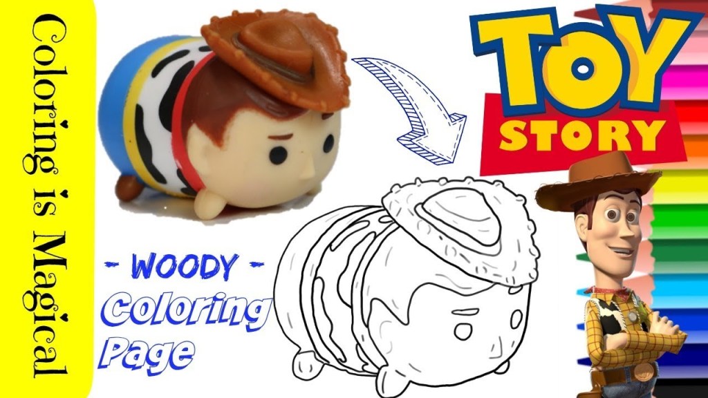 Coloring video woody toy story tsum tsum coloring page