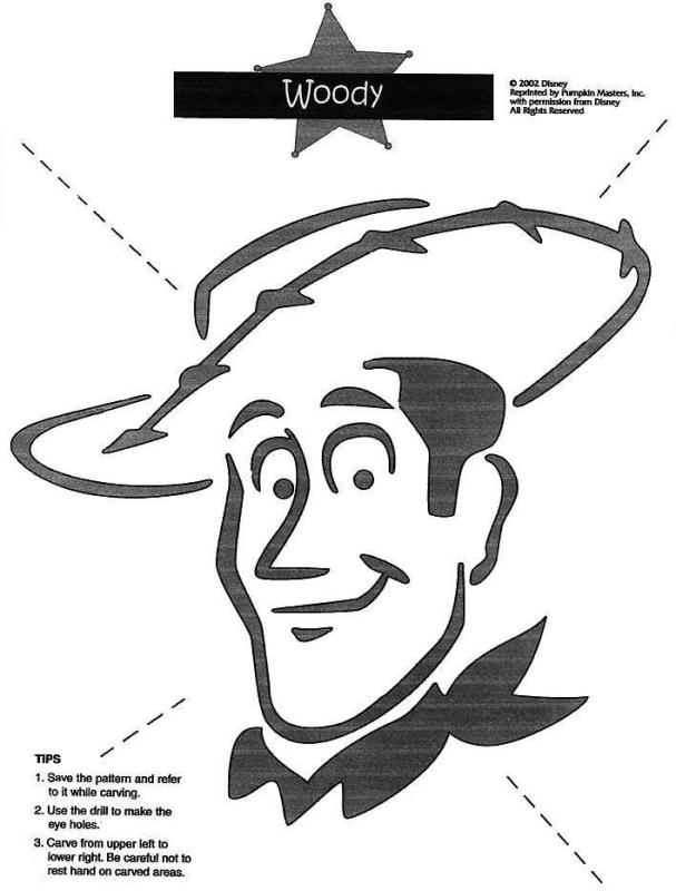 Toy story woody pumpkin stencil