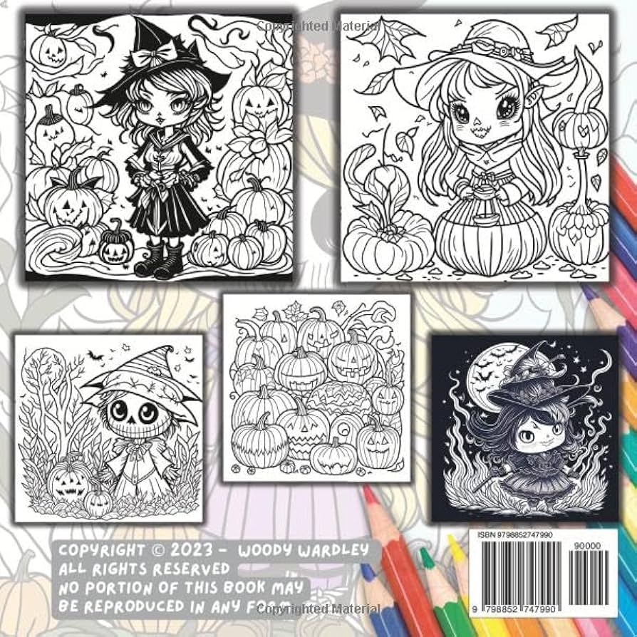 Kawaii halloween loring book