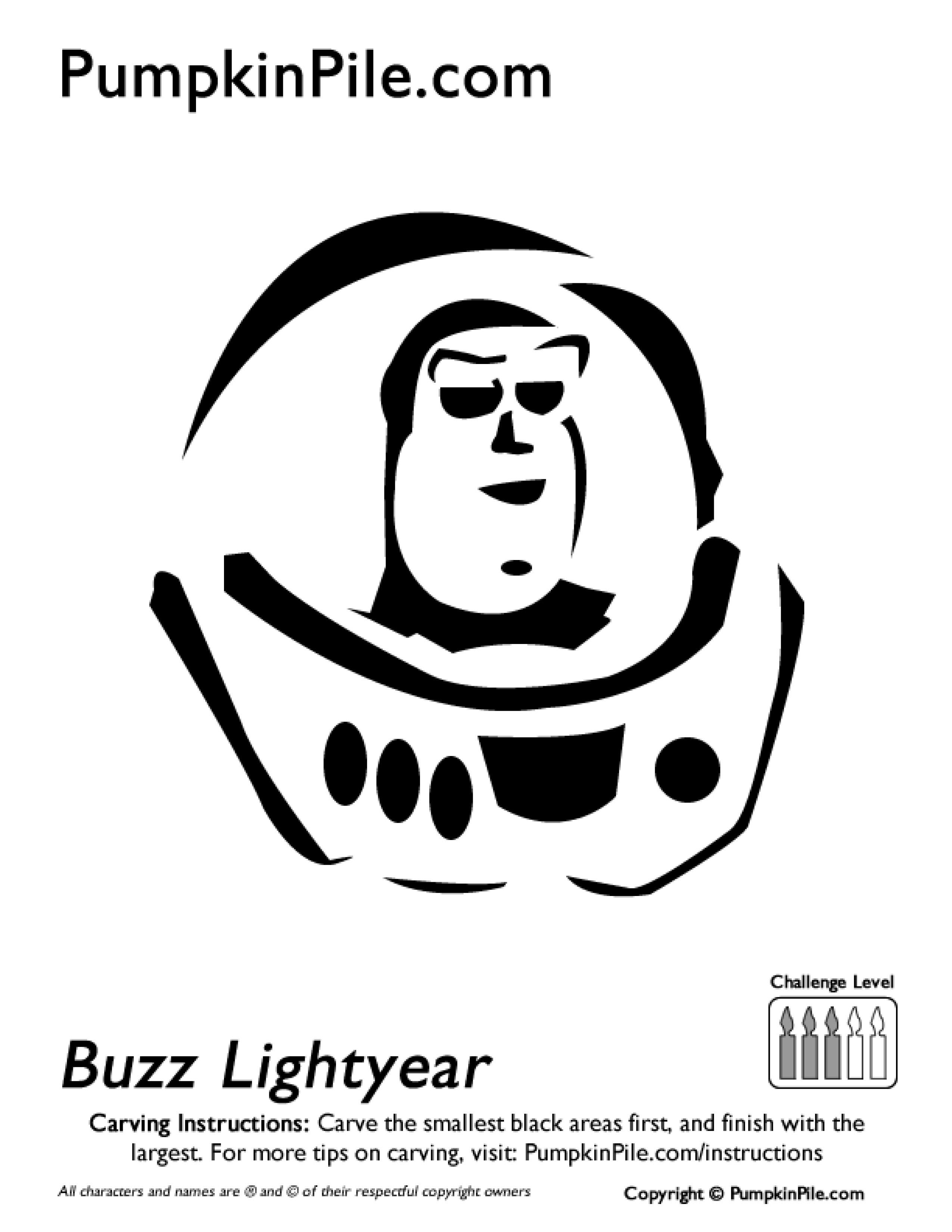 Toy story buzz lightyear pumpkin stencil