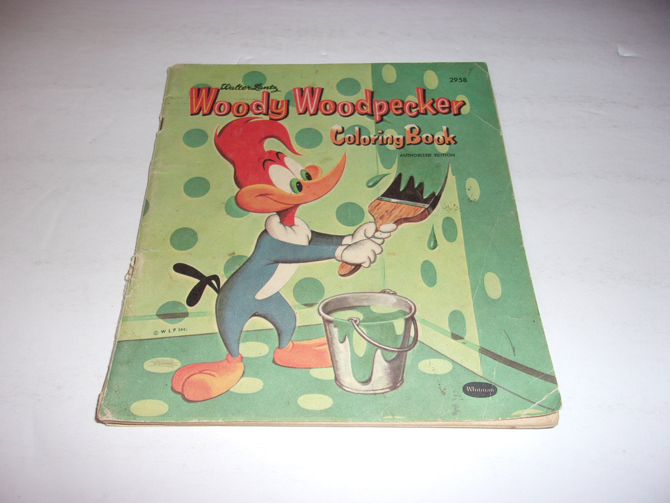 Vintage woody woodpecker coloring book some pages colored whitman