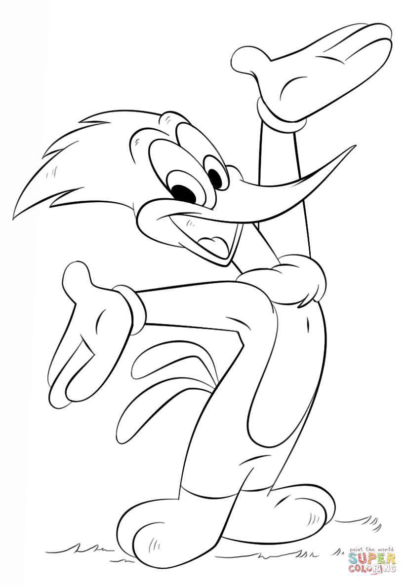 Woody woodpecker coloring page free printable coloring pages
