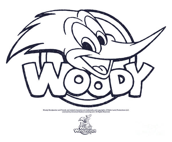 Woody woodpecker cartoon big head art print by thelma mackellar