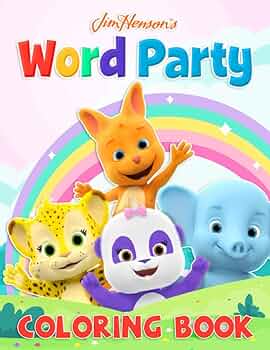 Word party coloring book a flawless item with many images of word party for relaxing and relieving stress jim hensons books
