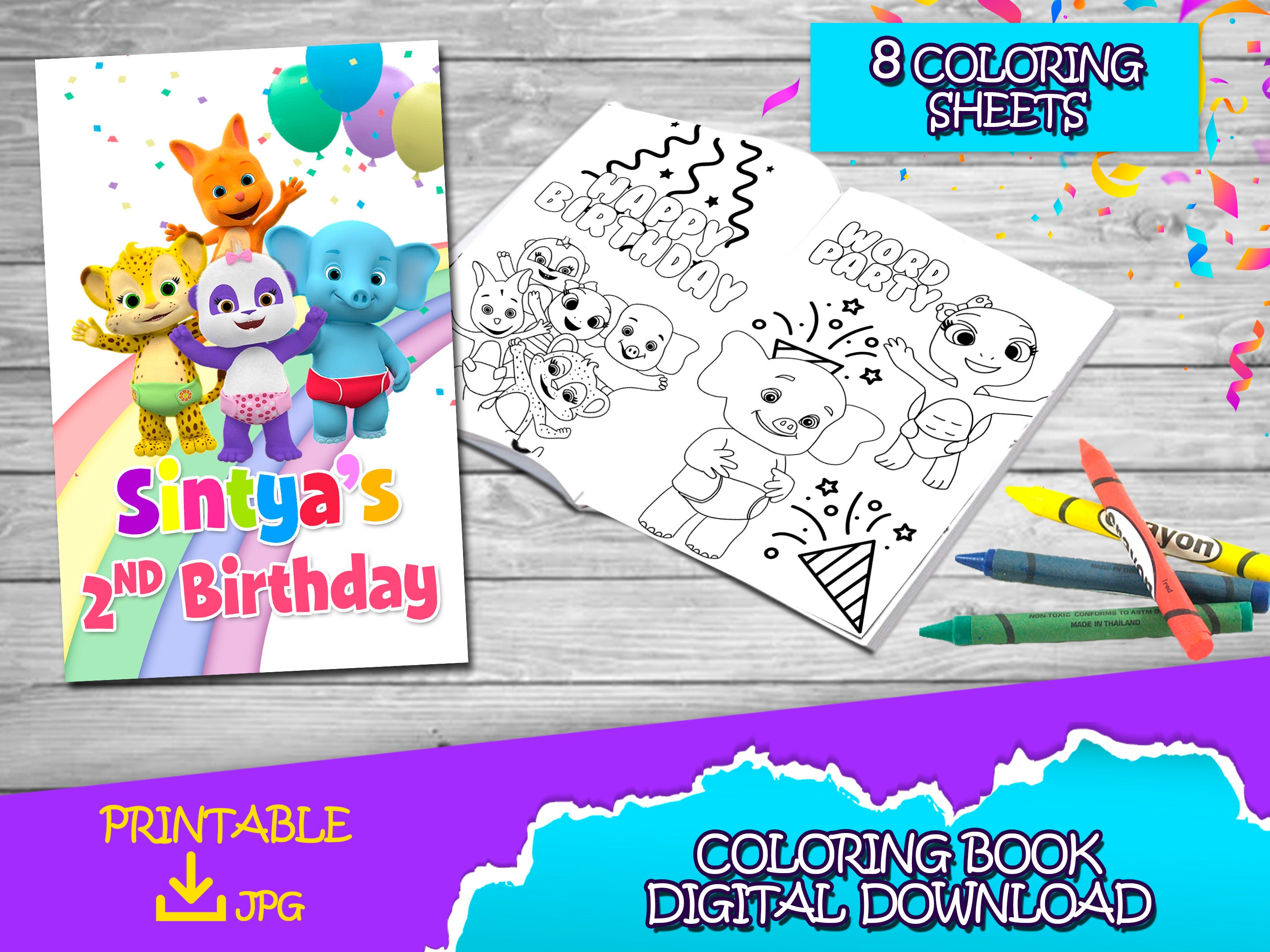 Word party coloring book x inches x inches per