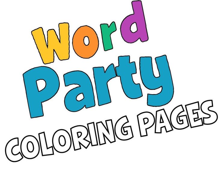 Word party coloring pages