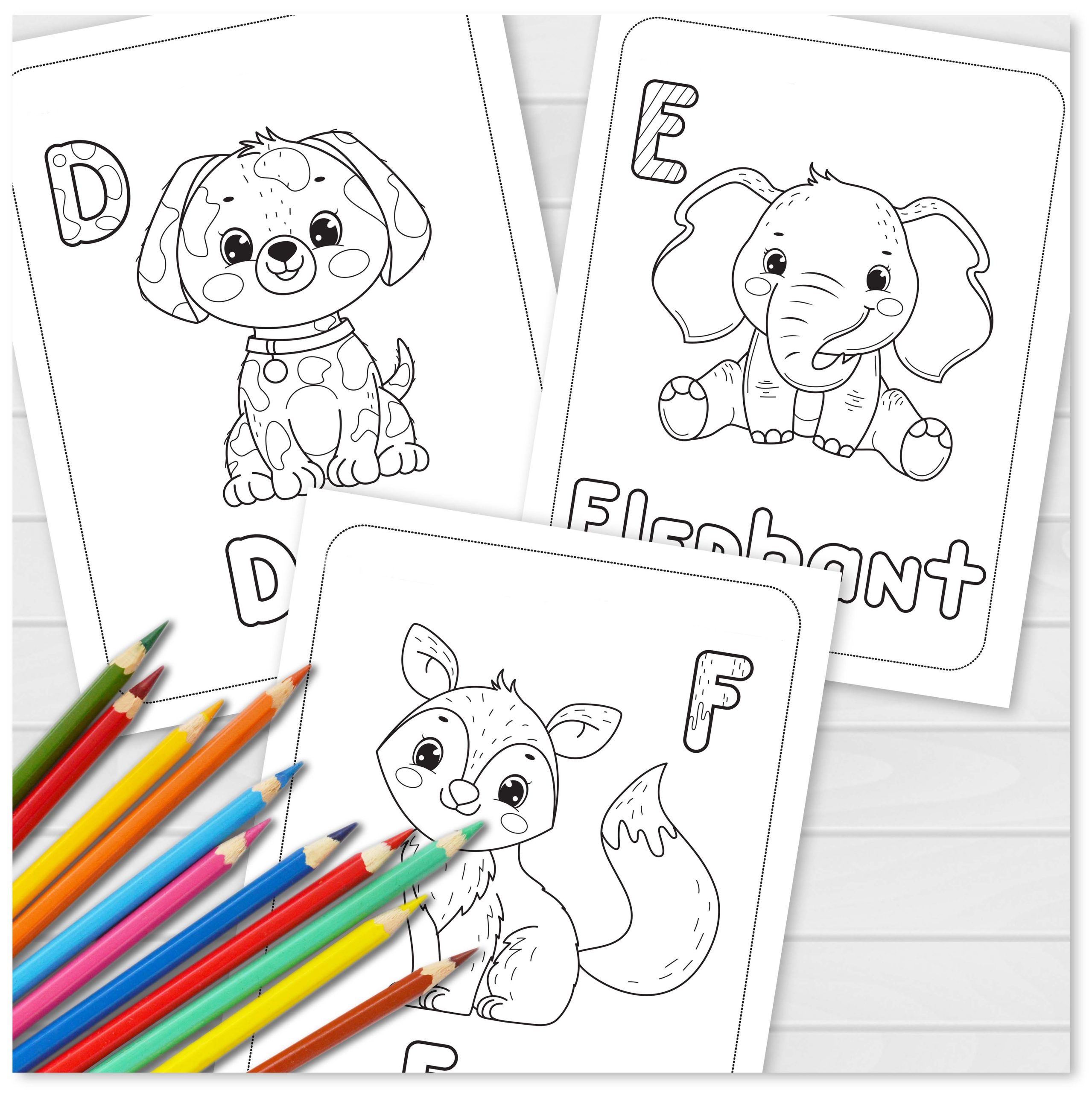 Abc animals alphabet coloring book