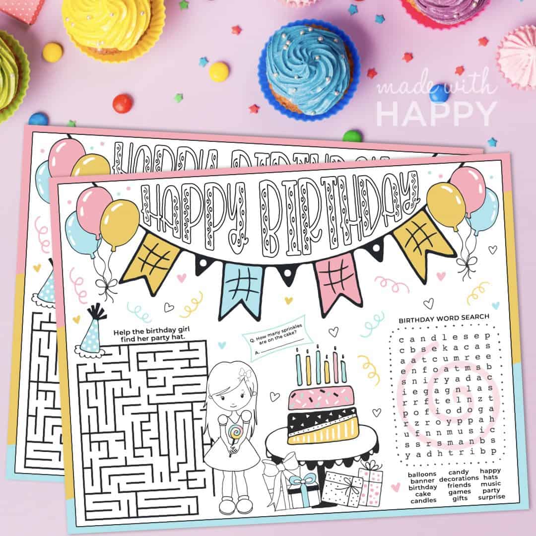 Happy birthday coloring pages printable