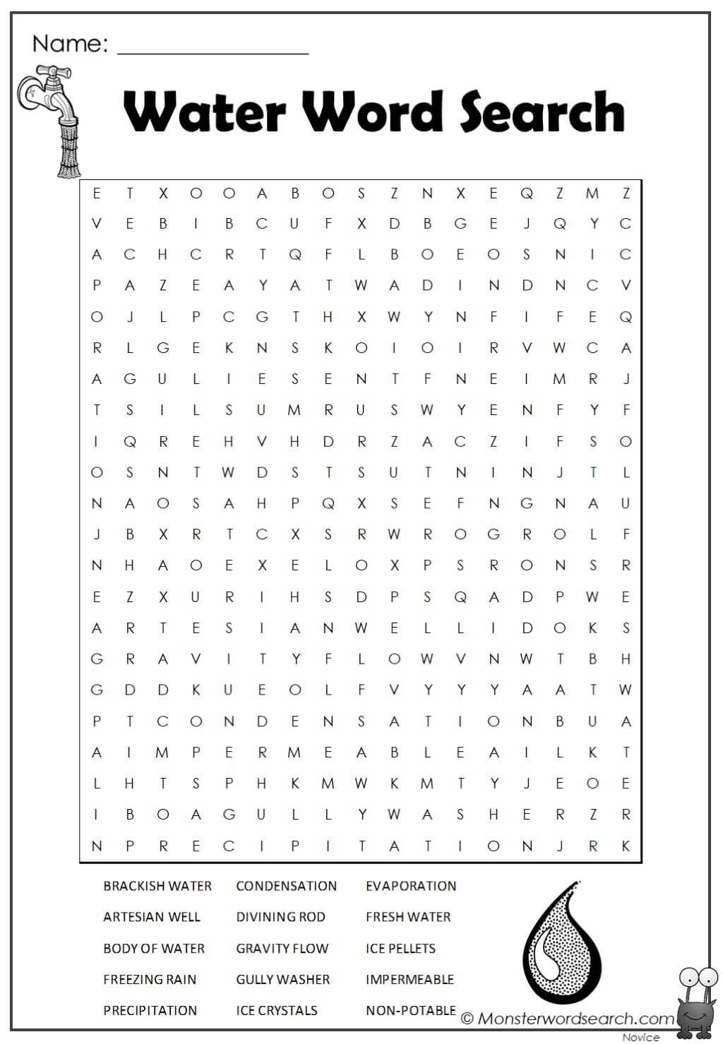 Water word search word puzzles for kids making words word puzzles