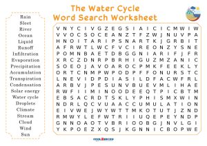 Printable water cycle word search
