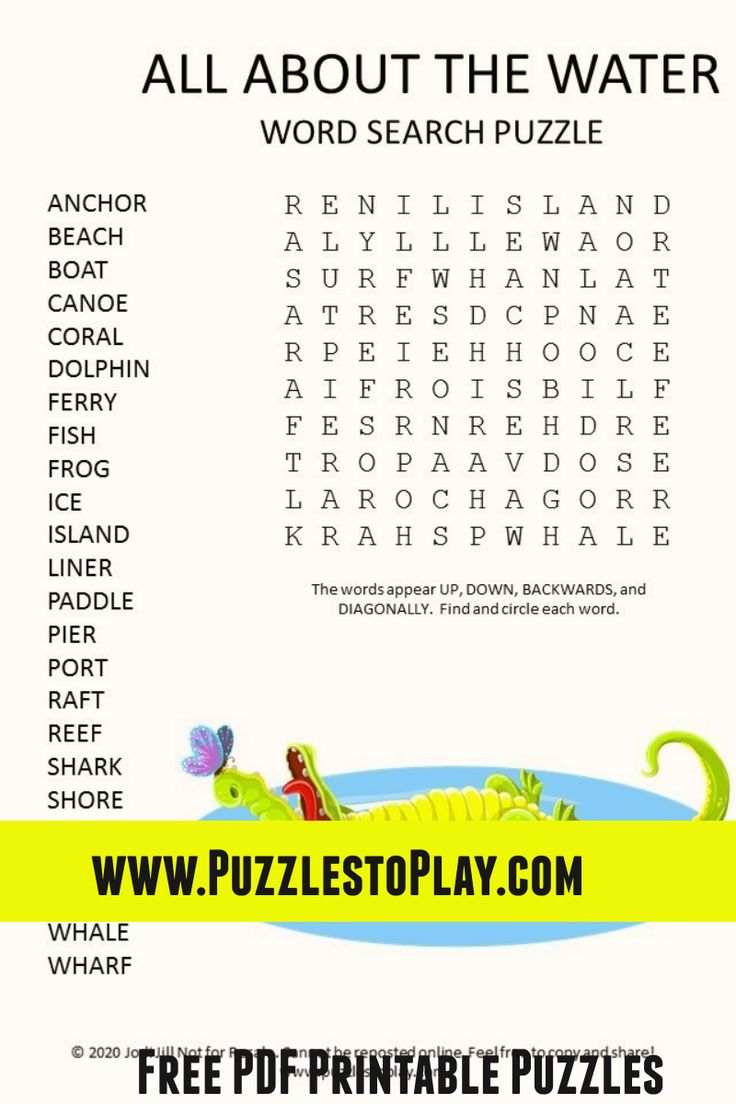 All water word search word find words free word search puzzles