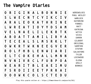 Anime shows word search
