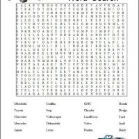 Car brands word search