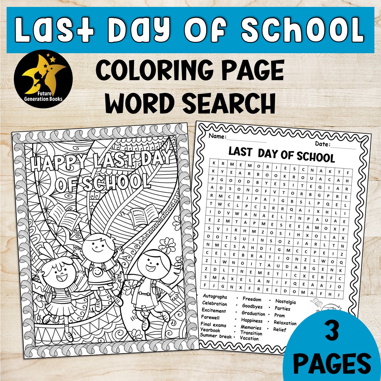 Last days of school countdown activities word search mindfulness coloring page made by teachers